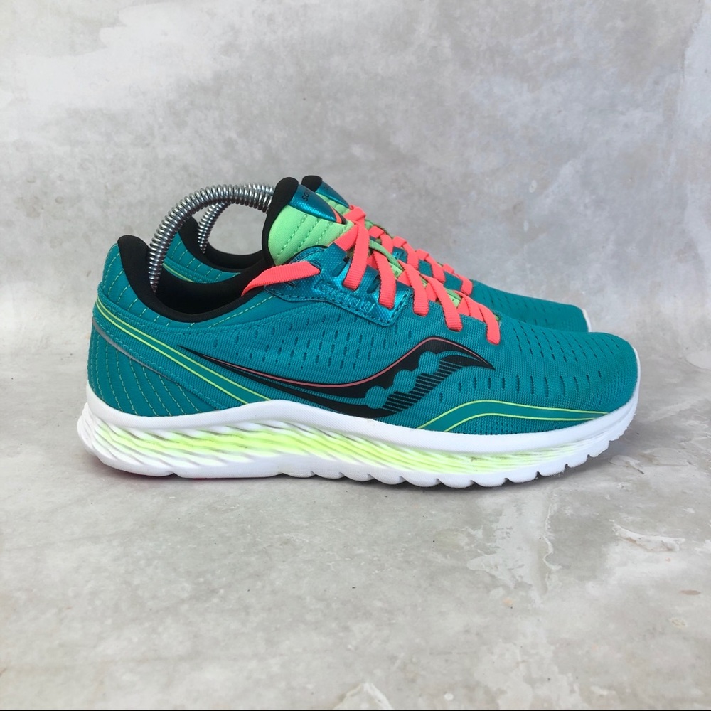 Saucony Kinvara 11 Green Orange Athletic Sneakers